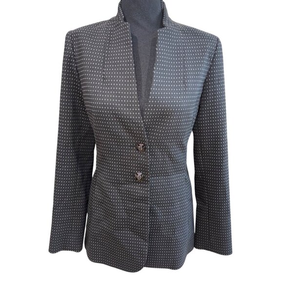 NWT Etcetera Designer Classic Black White Polka Dot Blazer Jacket Office Siren - Picture 1 of 16